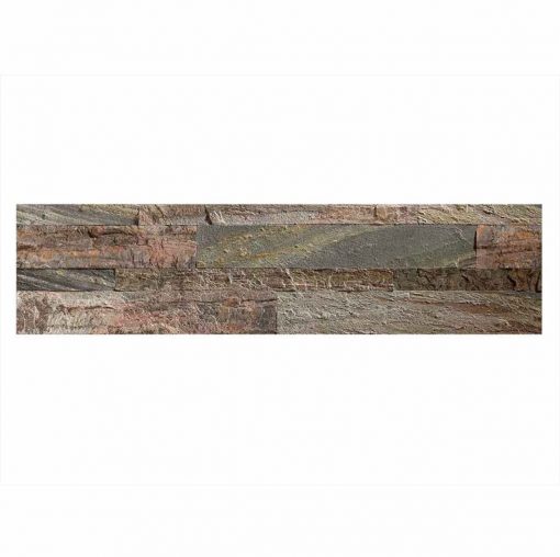 Selbstklebende Natursteinriemchen - Naturstein Verblender Riemchen - Wandpaneel - 60 x 15 cm - Forest Fire - KN09