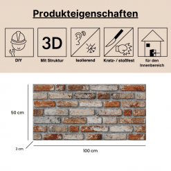 Alternative view of Wandverkleidung Steinoptik 3D Wandpaneele Backsteinoptik Klinker EPS Styropor Verblender RP17