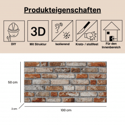 Alternative view of Wandverkleidung Steinoptik 3D Wandpaneele Backsteinoptik Klinker EPS Styropor Verblender RP17