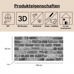 Alternative view of Wandverkleidung Steinoptik 3D Wandpaneele Backstein Dunkel Grauer Klinker EPS Styropor Verblender RP21