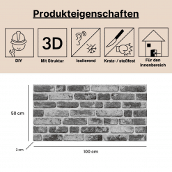 Alternative view of Wandverkleidung Steinoptik 3D Wandpaneele Backstein Dunkel Grauer Klinker EPS Styropor Verblender RP21