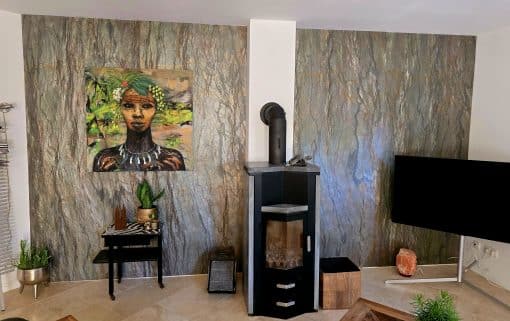 Wandverkleidung – Außen / Innen – Naturstein Verblender Steinfurnier XL Wandpaneel – 260 x 120 cm – Forest Fire – GN07 – Bild 8