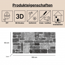 Alternative view of Wandverkleidung Steinoptik 3D Wandpaneele Steinmauer Hellgrau Klinker EPS Styropor Verblender RP19
