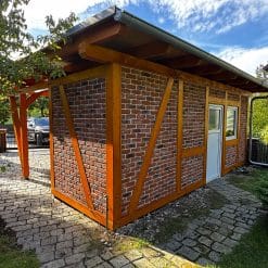 Alternative view of Wand- & Fassadenverkleidung in Steinoptik aus Polyurethan - 3D Wandpaneele Barok Rustikal Rot Weiß Orange - Klinkeroptik Verblenderplatten - Für Innen & Außen - PU-21