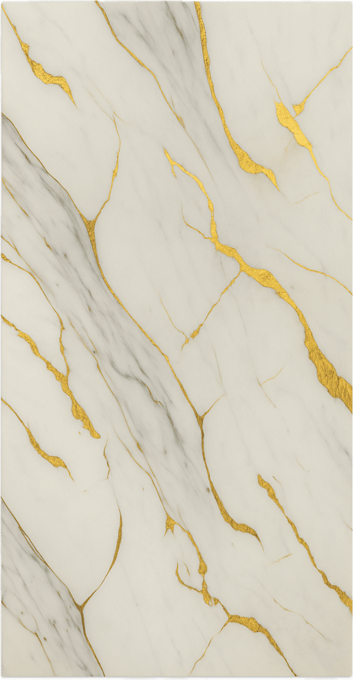 Wandverkleidung - Wandpaneele in Marmoroptik aus PVC - Wandplatten in Hochglanz - 260 x 120 cm - Carrara Gold - M23