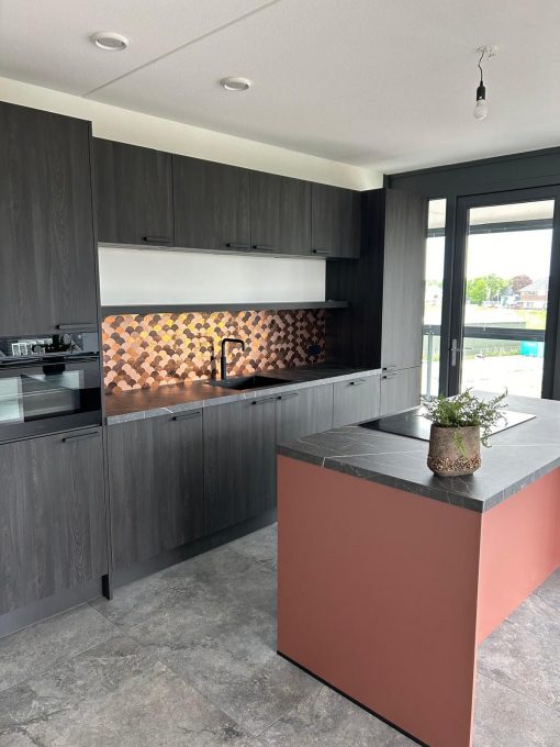 Wandverkleidung Selbstklebende Mosaikfliesen Wandpaneele Fischschuppen Bronze Rot Messing MK17 – Bild 2