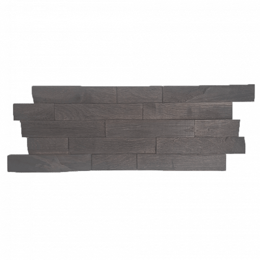 Wandverkleidung aus 3D Echtholz Wandpaneele Eiche Holzriemchen aus Echtholz - Dunkelbraun Natur - EH02