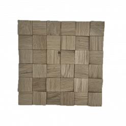 Wandverkleidung aus 3D Echtholz Wandpaneele Eiche Holzriemchen aus Echtholz Quadratisch - Eiche Grau - EH09