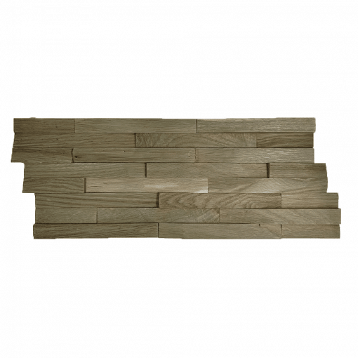 Wandverkleidung aus 3D Echtholz Wandpaneele Eiche Holzriemchen aus Echtholz - Eiche Vintage Grau - EH06