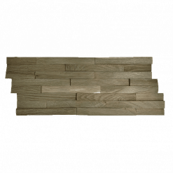 Wandverkleidung aus 3D Echtholz Wandpaneele Eiche Holzriemchen aus Echtholz - Dunkelbraun - EH05