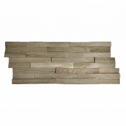 Wandverkleidung aus 3D Echtholz Wandpaneele Eiche Holzriemchen aus Echtholz - Eiche Vintage Grau - EH06