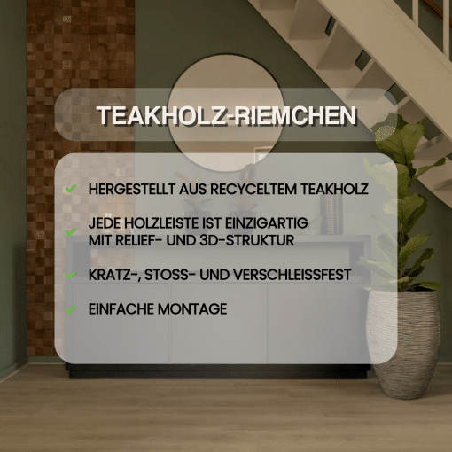 Wandverkleidung aus 3D Echtholz Wandpaneele Eiche Holzriemchen aus Echtholz Quadratisch - Eiche Grau - EH09 – Bild 3