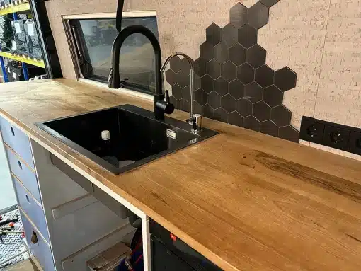 Wandverkleidung Selbstklebemosaik Selbstklebende Mosaikfliesen XL Hexagon - V-Fuge - Matt Schwarz MK38 – Bild 2