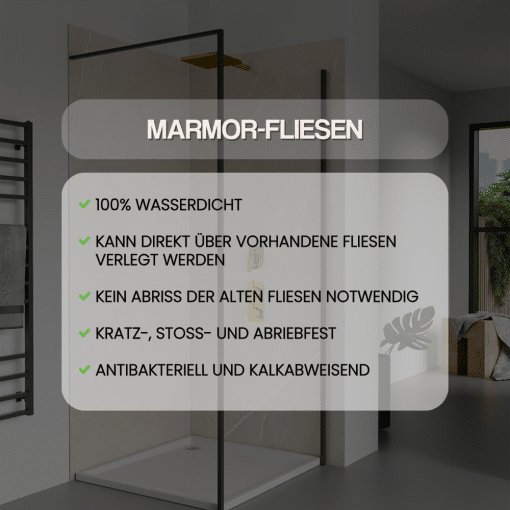 Wandverkleidung - Wandpaneele in Marmoroptik aus PVC - Wandplatten in Hochglanz - 260 x 120 cm - Carrara Gold - M23 – Bild 2
