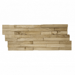 Wandverkleidung aus 3D Echtholz Wandpaneele Eiche Holzriemchen aus Echtholz - Hellbraun Natur - EH01