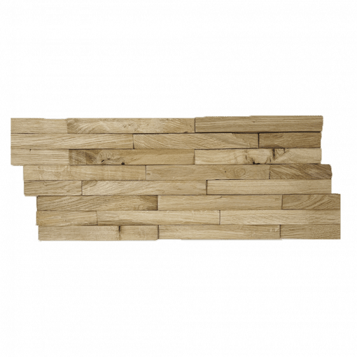 Wandverkleidung aus 3D Echtholz Wandpaneele Eiche Holzriemchen aus Echtholz - Hellbraun Natur - EH01