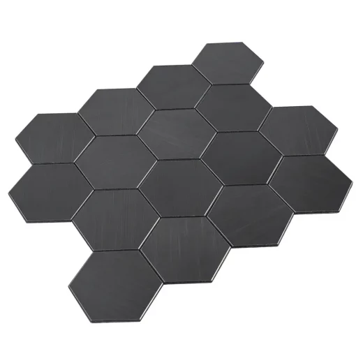 Wandverkleidung Selbstklebemosaik Selbstklebende Mosaikfliesen XL Hexagon - V-Fuge - Matt Schwarz MK38 – Bild 7