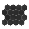 Wandverkleidung Selbstklebemosaik Selbstklebende Mosaikfliesen XL Hexagon - V-Fuge - Matt Schwarz MK38